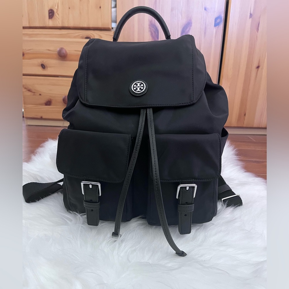 Tory Burch Nylon Flap Backpack